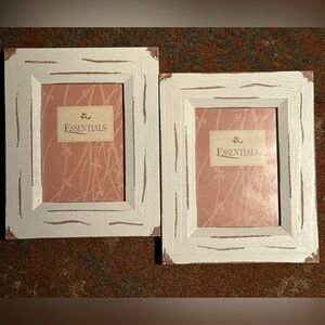 Distressed wood style photo picture frames